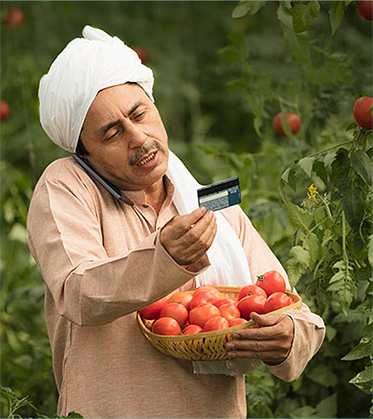 Farmer with ATM Card