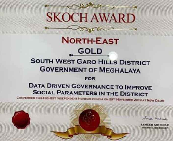 Meghalaya government won the Skoch Award Image